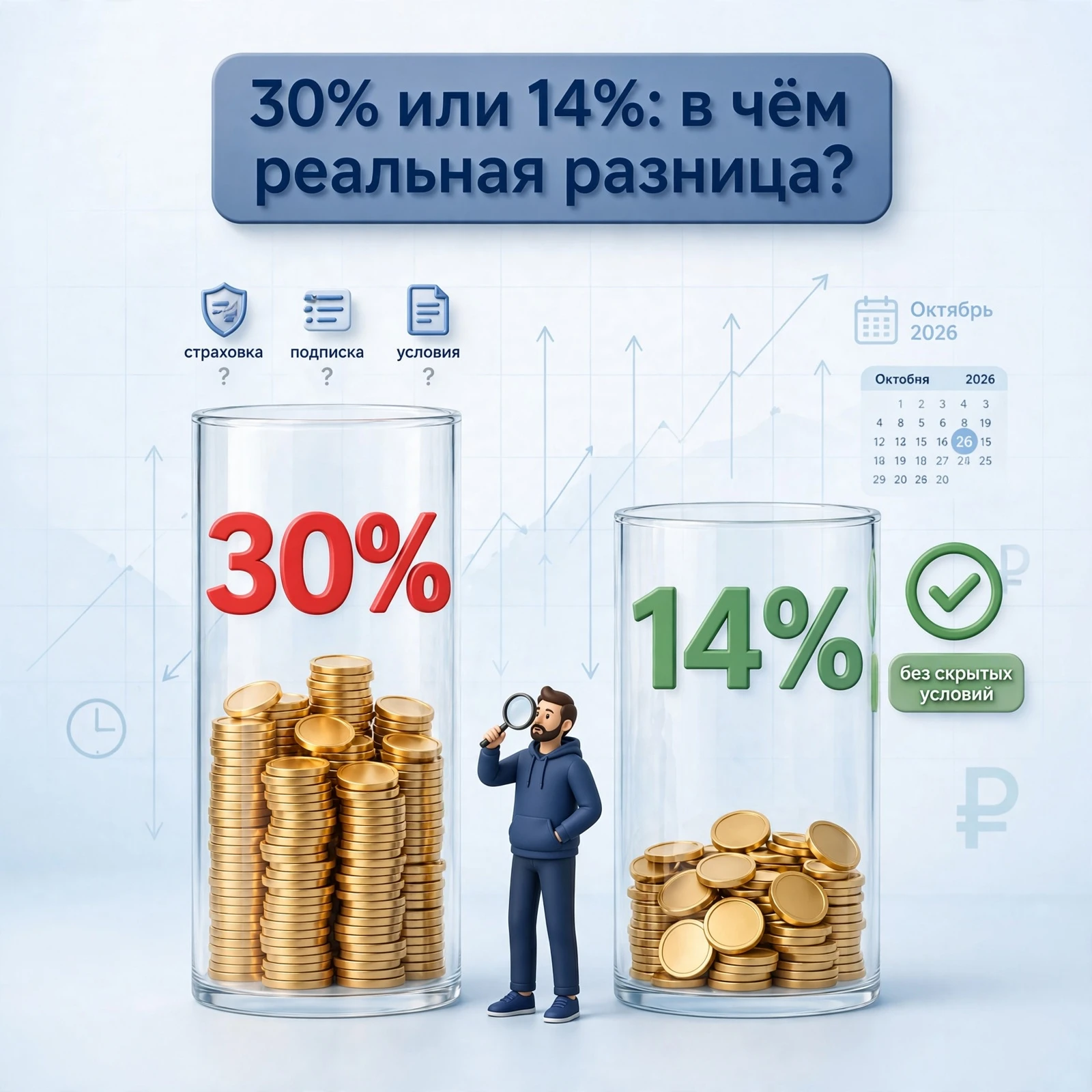 #базарразбор Какой вклад открыть в октябре 2026: чем на самом деле отличаются ставки 30% и 14% — или почему - изображение