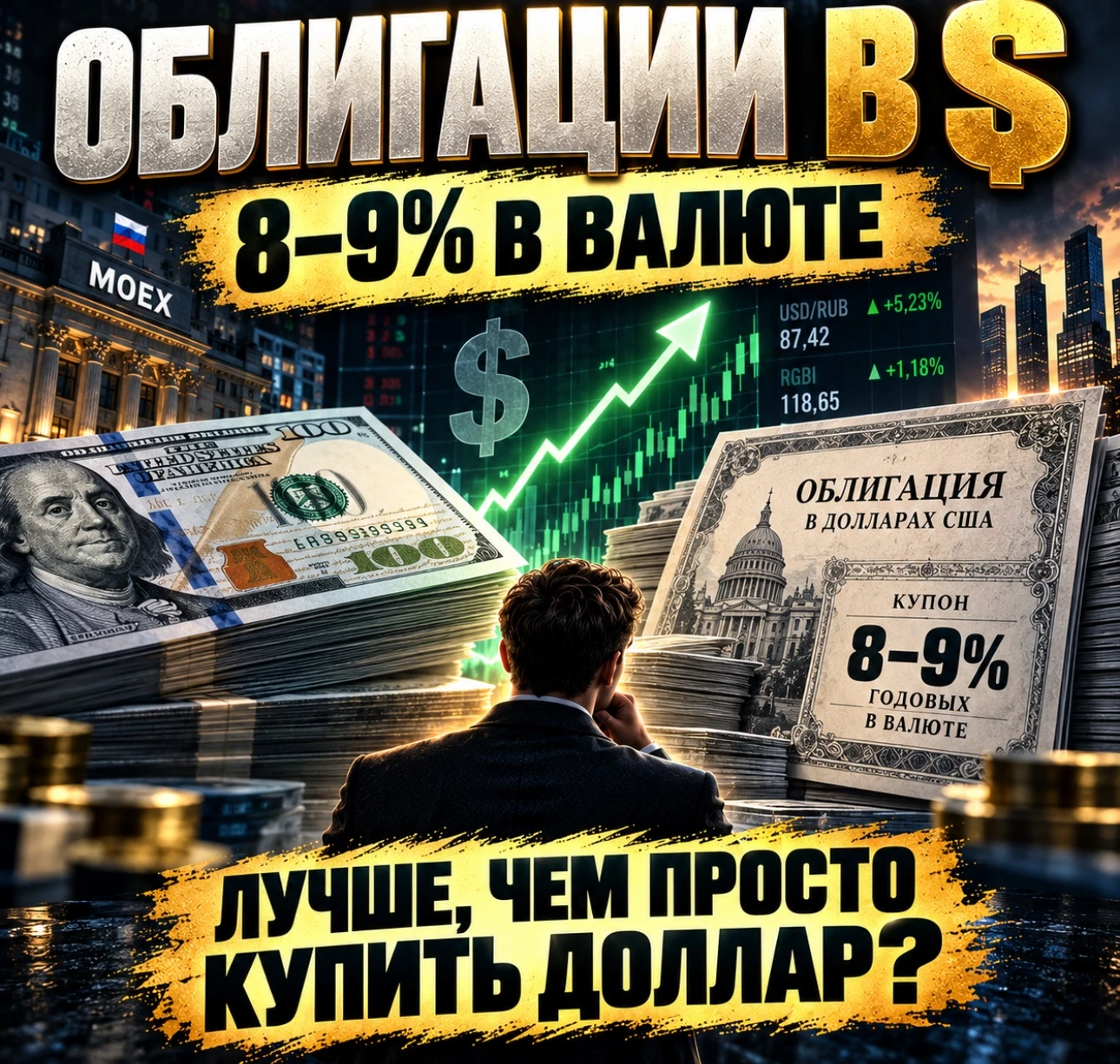 Доллар сейчас стоит около 84 ₽. И многие инвесторы снова думают: покупать валюту сейчас или ждать 90–100 ₽?Но - изображение