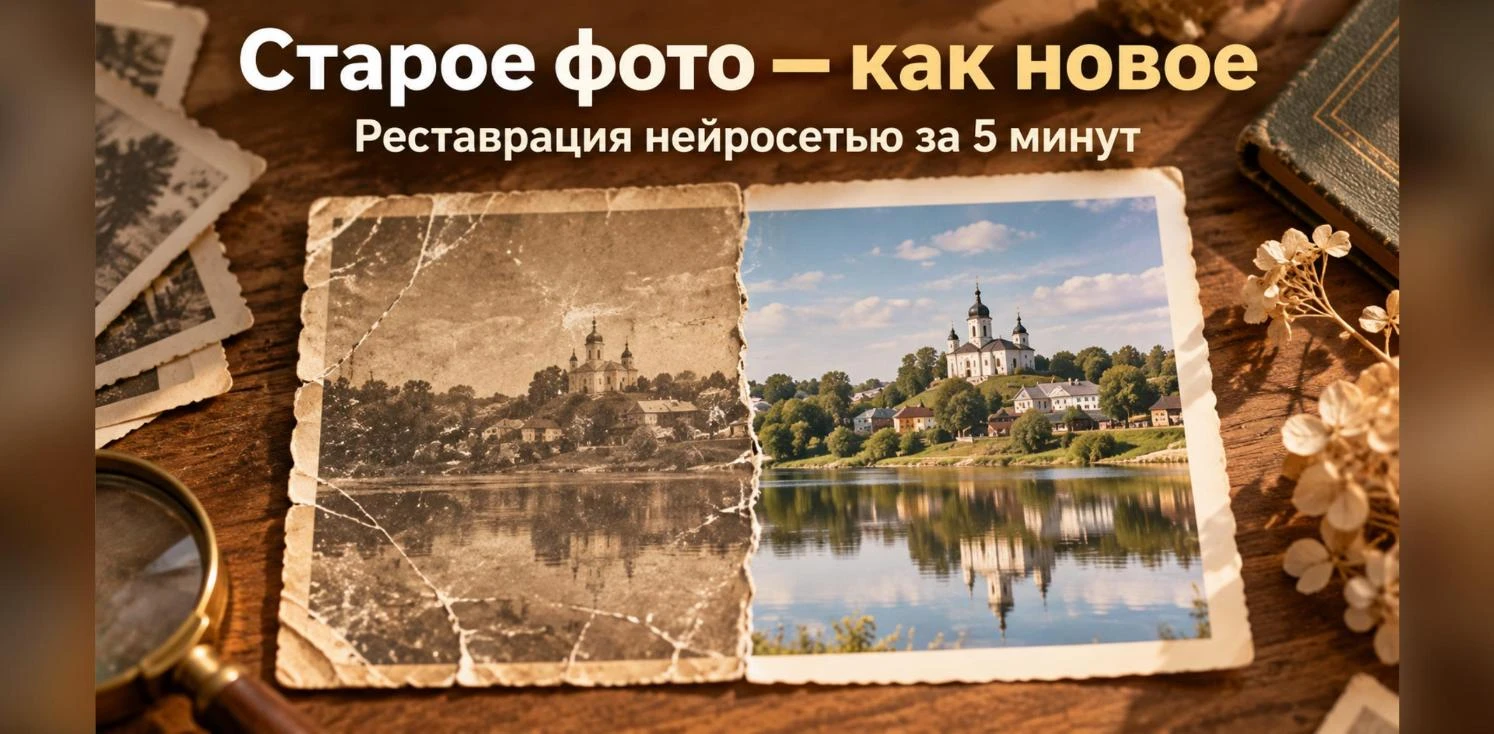 В каждой семье есть снимки, которые жалко выбросить: пожелтевшие, с трещинами, пятнами и сгибами. Сегодня можно - изображение