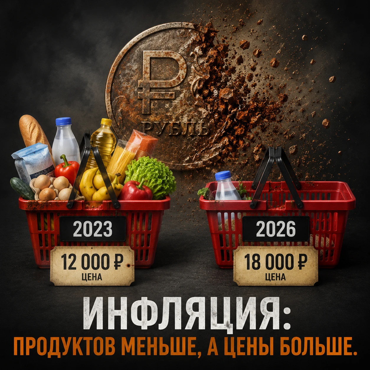 #инфляция #финансоваяграмотность #инвестициидляначинающих #покупательнаяспособность #рубль #цены #сбережения - изображение