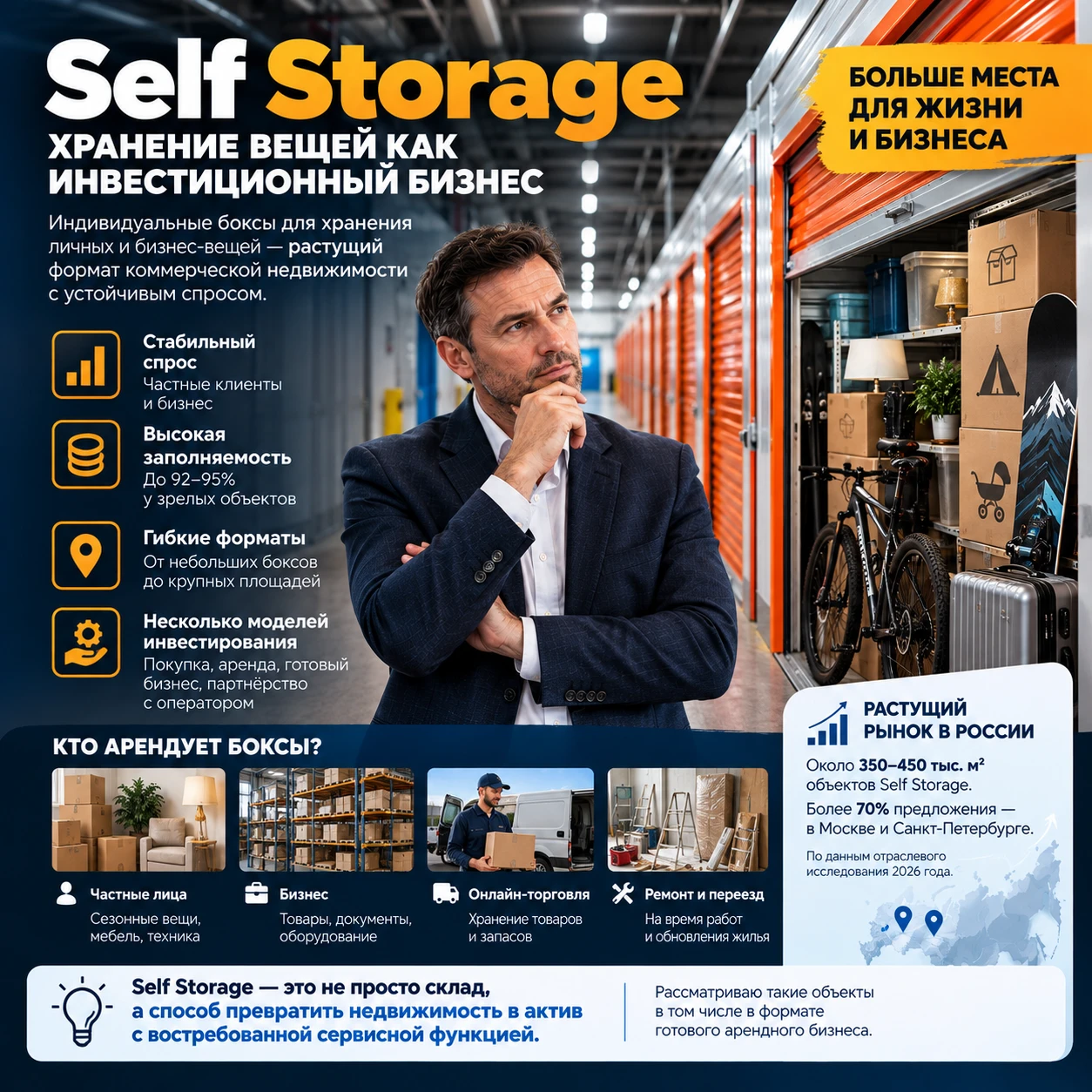 🏢 Self Storage: почему хранение чужих вещей становится интересным направлением для инвестиций В обычной - изображение
