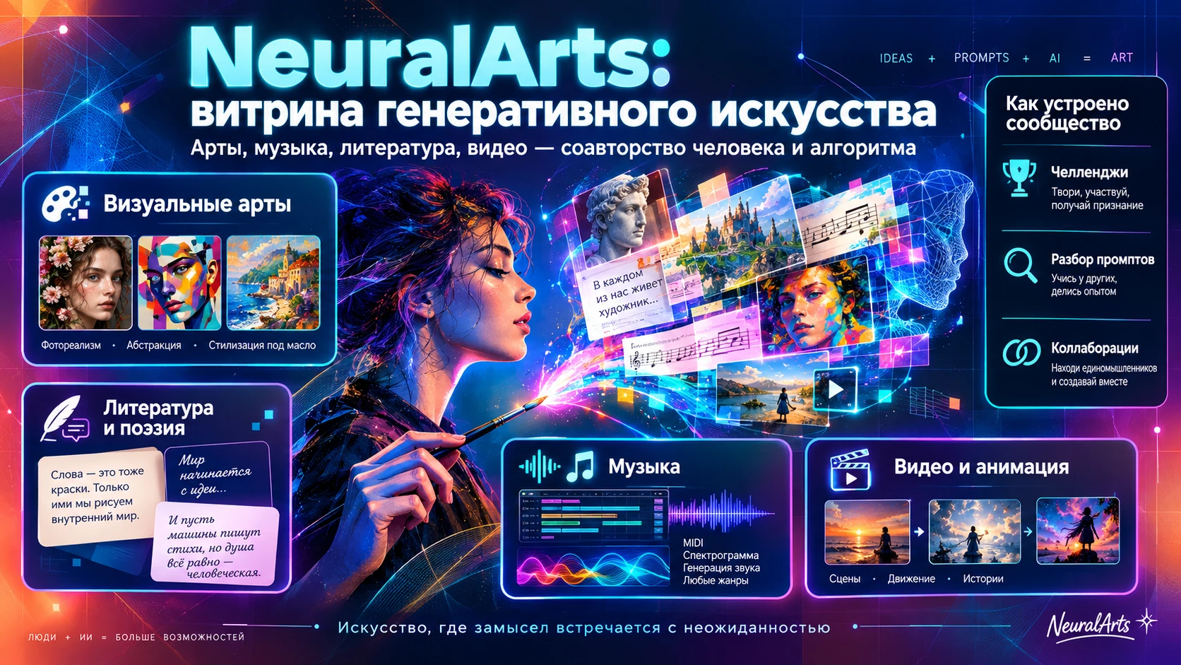NeuralArts: открытое сообщество и витрина генеративного цифрового искусства NeuralArts — это не просто - изображение