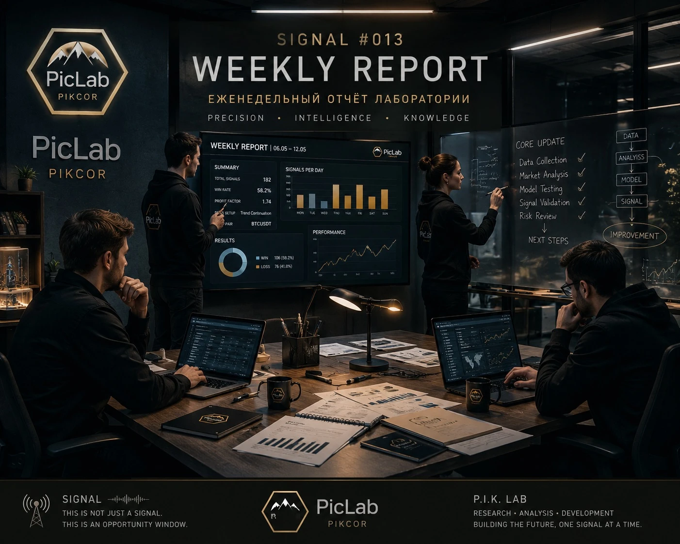 SIGNAL #013 | WEEKLY REPORT ⚫️ PRECISION • INTELLIGENCE • KNOWLEDGE Первая рабочая неделя анализа P.I.K. CORE - изображение