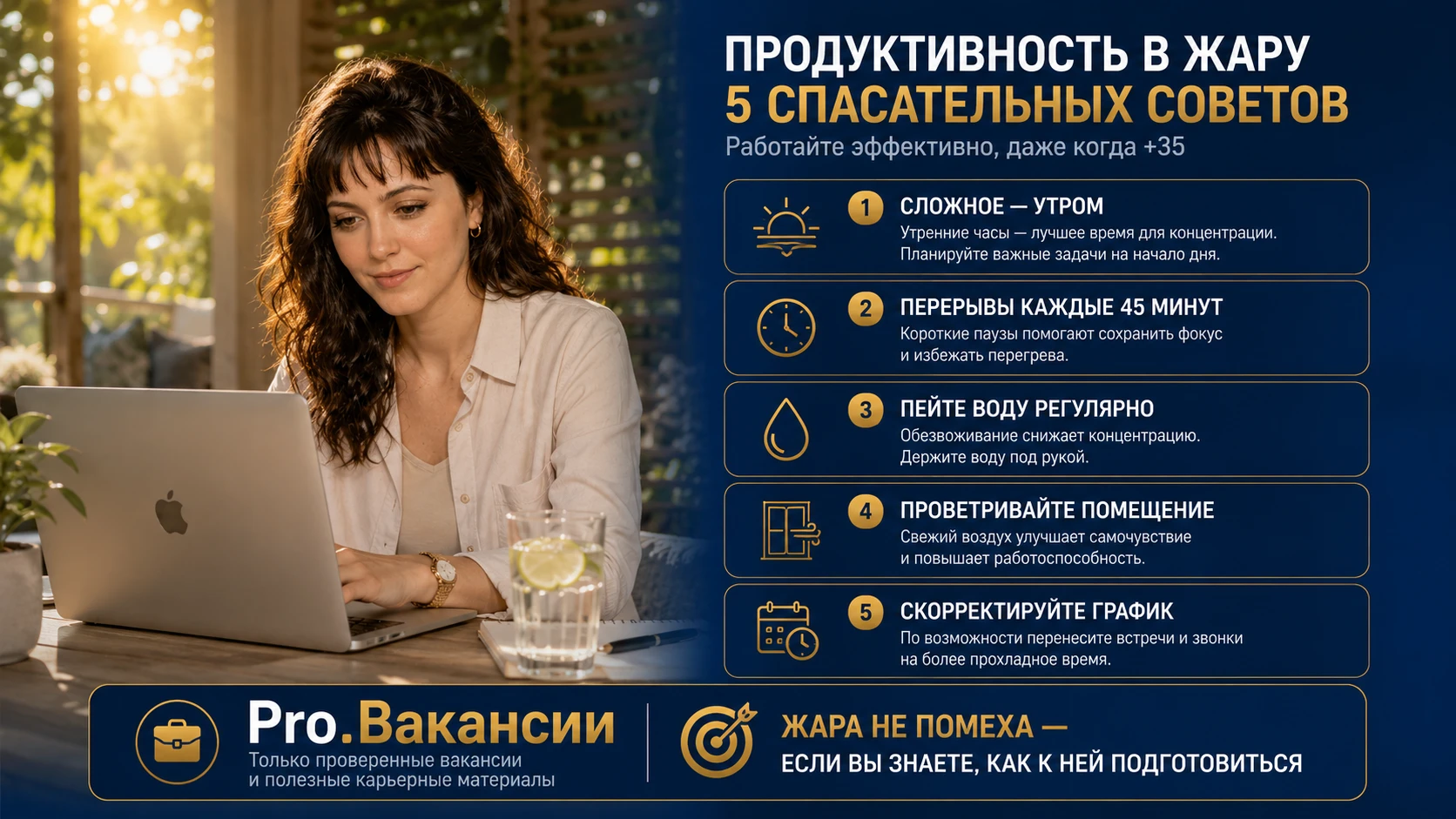 Июльская жара — испытание для всех: падает концентрация, появляется вялость, хочется спать, а не работать. Вот 5 - изображение