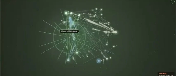 В разделе Aptos Pulse на сайте Tracktos активность сети Aptos в реальном времени преобразуется в музыкальную - изображение