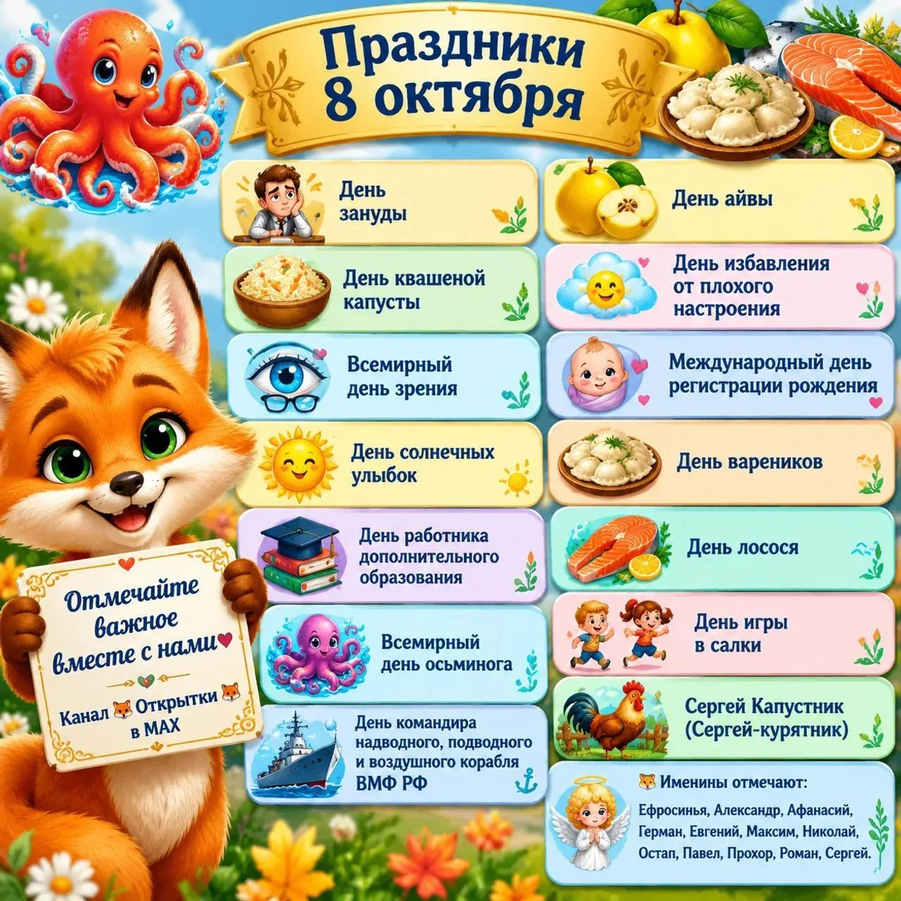 👀 Всемирный день зрения (2-й четверг октября) 🎁 День командира (надводного, подводного и воздушного корабля) - изображение
