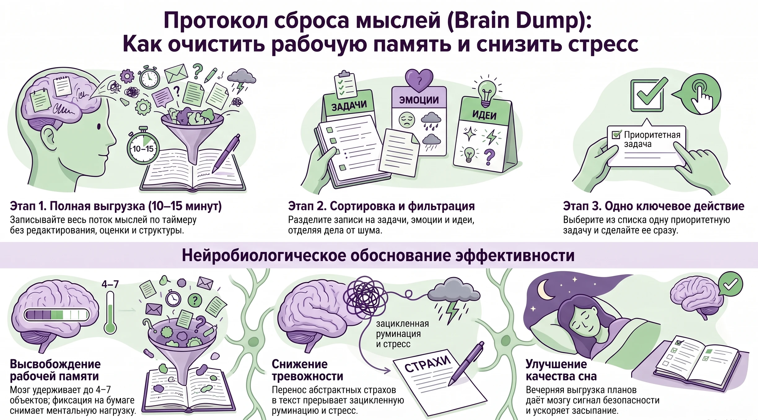 Оперативная память нашего мозга крайне ограничена и способна удерживать не более 4–7 задач одновременно. Когда - изображение