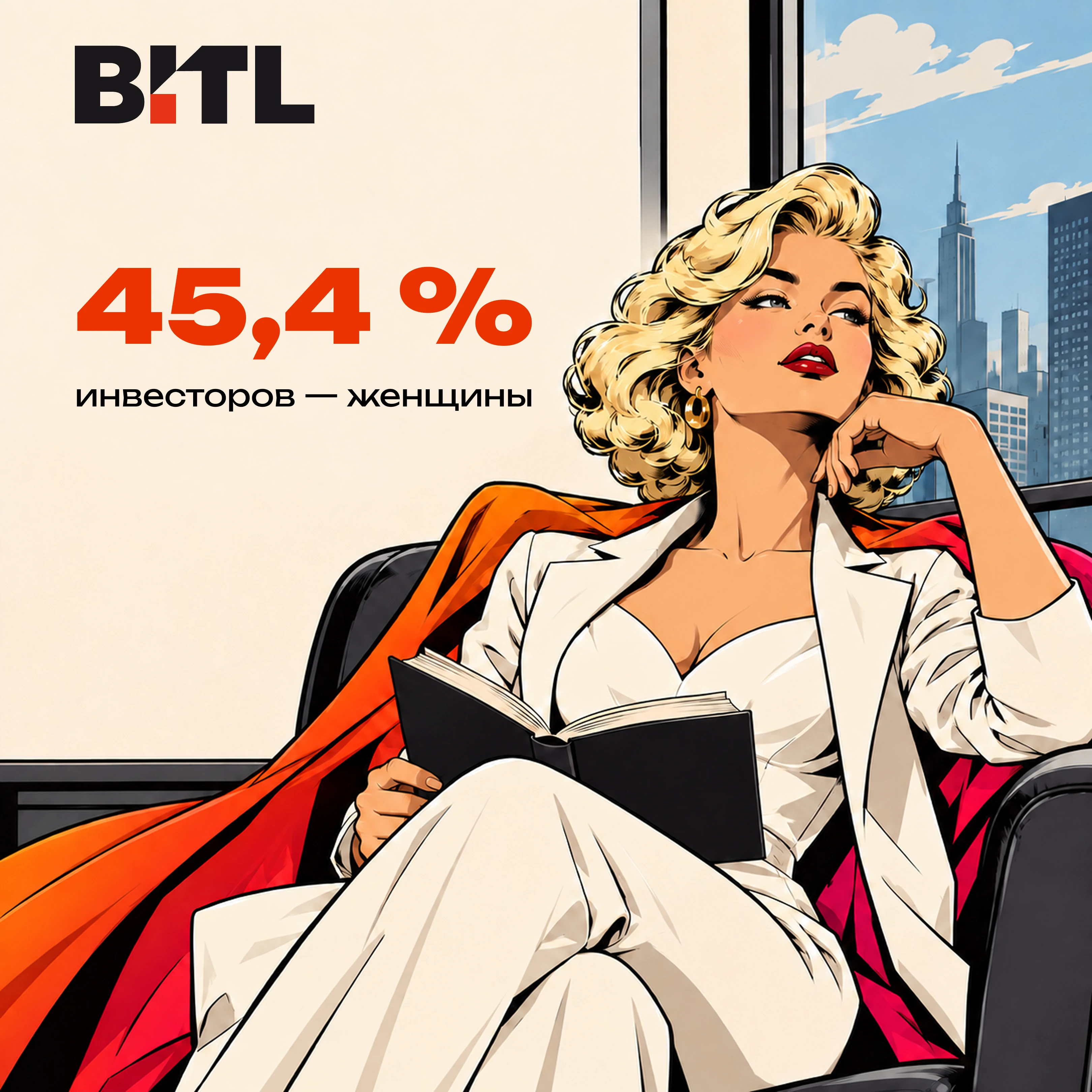 Доля женщин среди частных инвесторов в России выросла с 19% в 2019 году до 45,4% к началу 2026 года. Такие - изображение