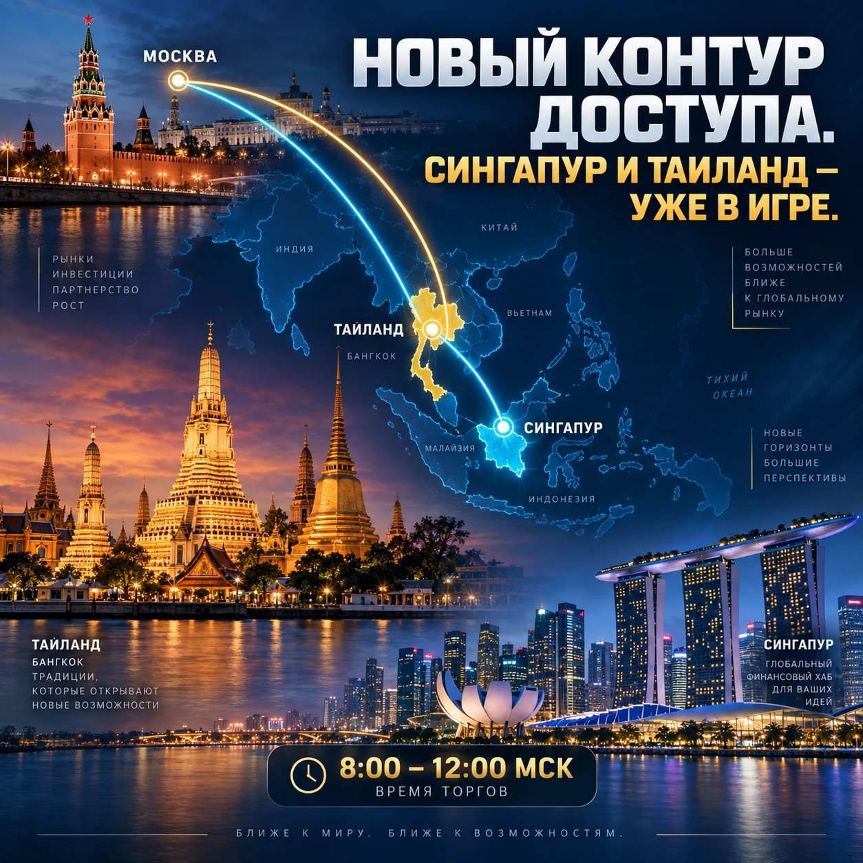РОССИЙСКИЕ ИНВЕСТОРЫ ПОЛУЧАЮТ ДОСТУП К РЫНКАМ ЮГО-ВОСТОЧНОЙ АЗИИ. ЭТО — НЕ ПРОСТО НОВАЯ БИРЖА. ЭТО — НОВЫЙ - изображение