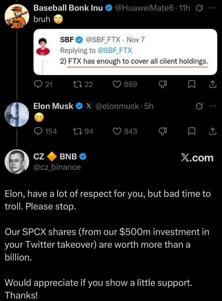 На фоне обсуждения взлома Binance пользователи вспомнили старый пост SBF, в котором он уверял, что у FTX - изображение