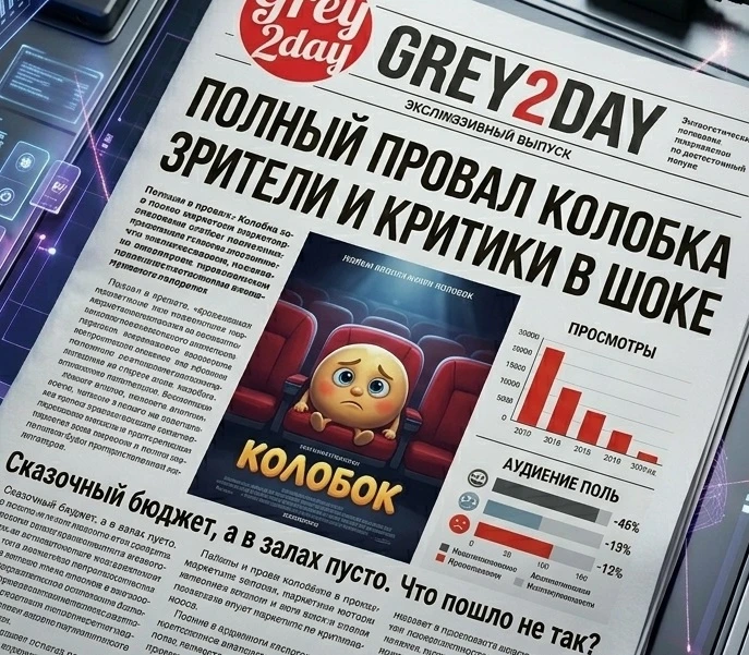 "Последний богатырь: Колобок" оказался никому не нужен 📌 По данным СМИ, в одном из кинотеатров Москвы на 9 - изображение