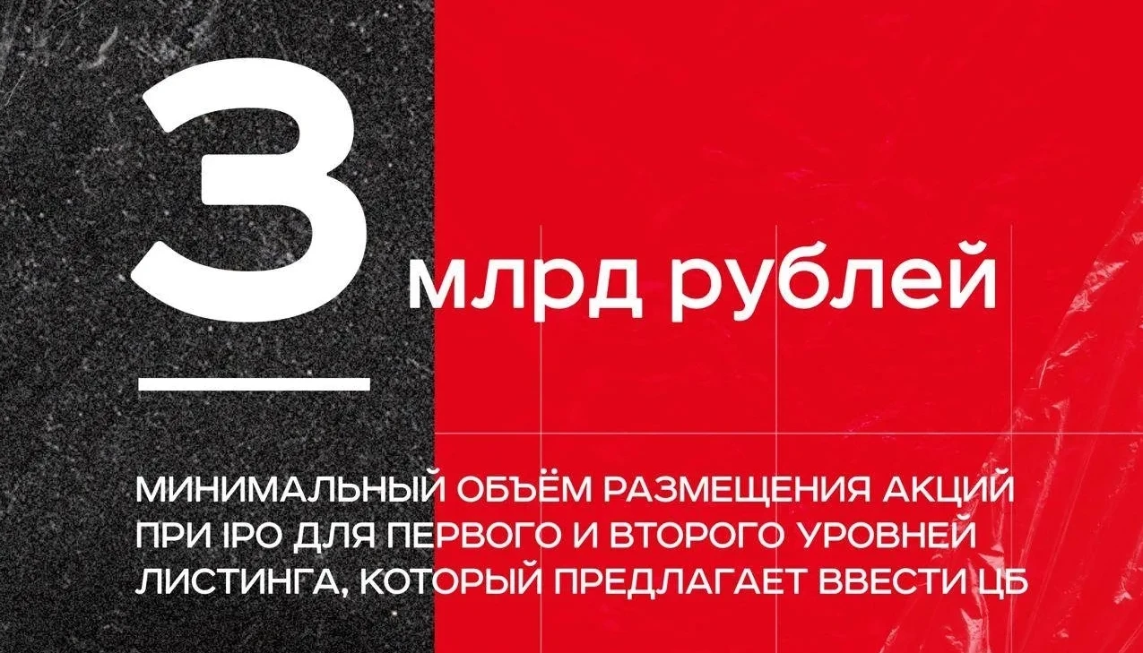 ЦБ хочет отсечь от первого и второго уровней листинга слишком маленькие IPO, у которых после размещения нет - изображение