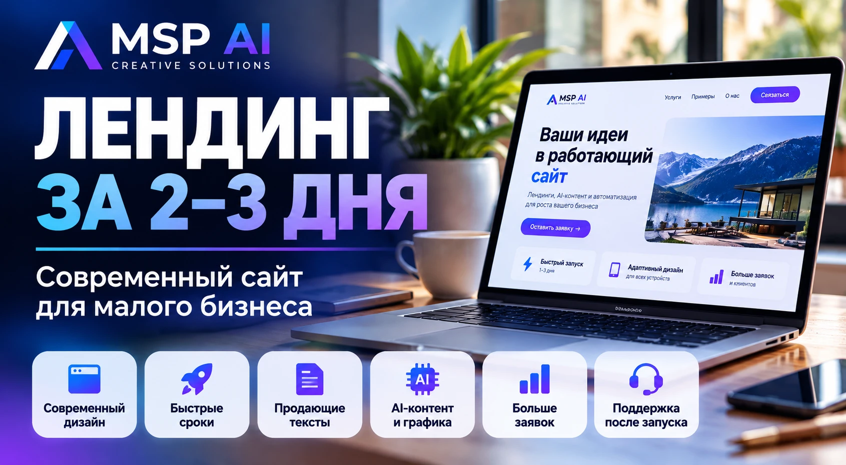 Многие предприниматели откладывают создание сайта, потому что считают это долгим, сложным и дорогим процессом. - изображение