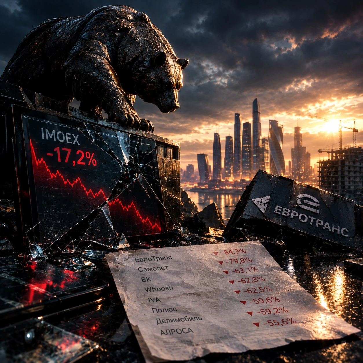 🏦Индекс Мосбирж и за девять месяцев просел на 17,2%. $IMOEX Пока одни бумаги теряли по 20-25%, другие рушились - изображение
