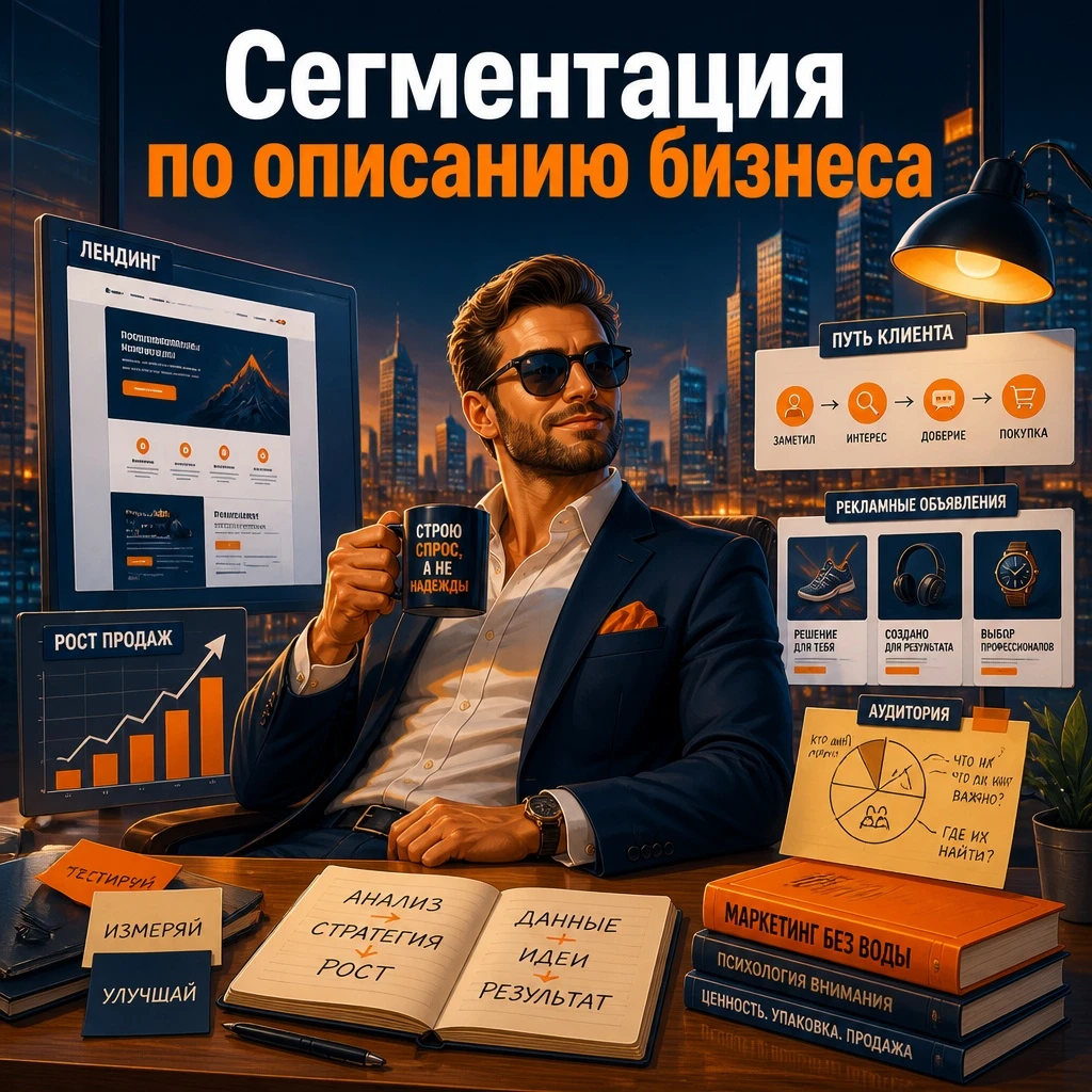 ПРОМПТ: - Ты — маркетолог. Определи сегменты целевой аудитории для запуска контекстной и таргетированной рекламы - изображение
