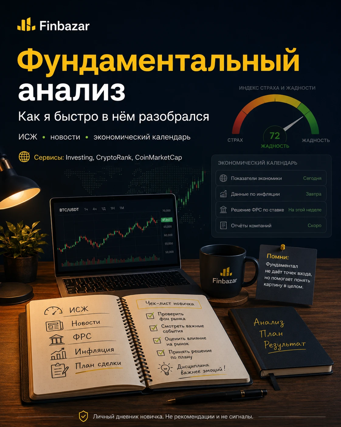 Продолжаю вести свой дневник пути в криптотрейдинг. На этом этапе я начал разбираться с фундаментальным - изображение