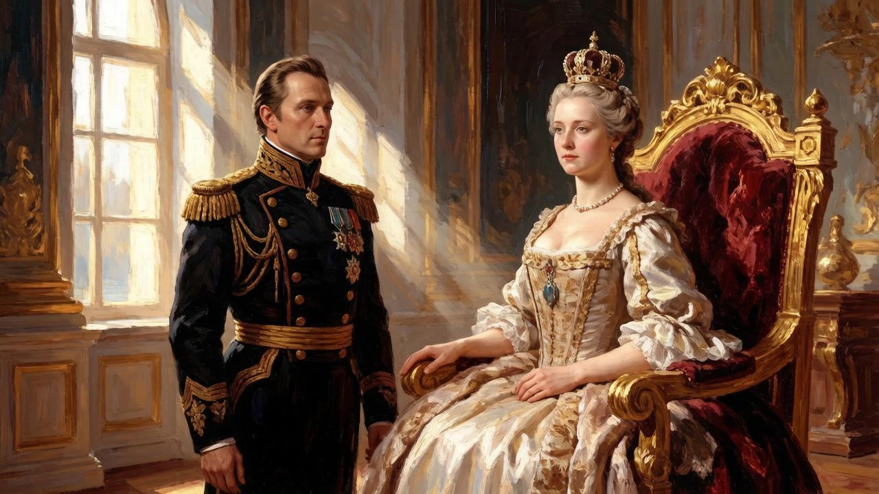1732 год. Вице-адмирал Головин представил императрице Анне Иоанновне доклад о дальнейшем развитии Российского - изображение