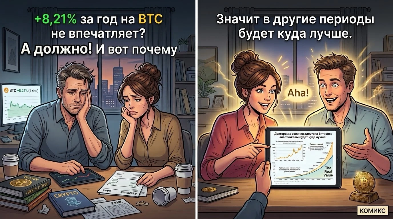 [ МОЙ РЕЗУЛЬТАТ ] +8,21% за год на BTC не впечатляет? А должно. И вот почемуЭто первая часть поста, во второй - изображение