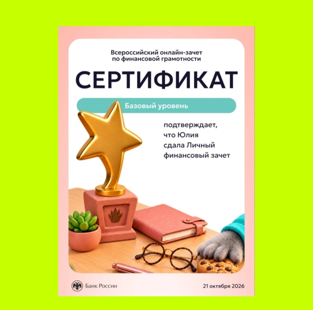 🧩 Приняла участие в онлайн-опросе по финансовой грамотности. В опросе 21 вопрос с различными жизненными - изображение