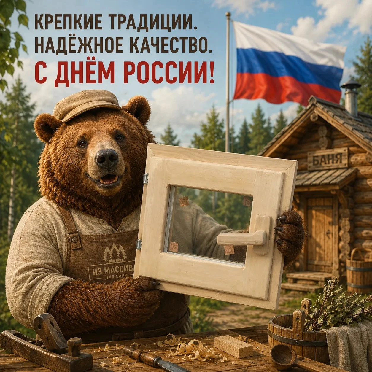 С Днём России! Этот праздник напоминает о силе наших традиций, трудолюбии и единстве. Желаем вам уверенности в - изображение