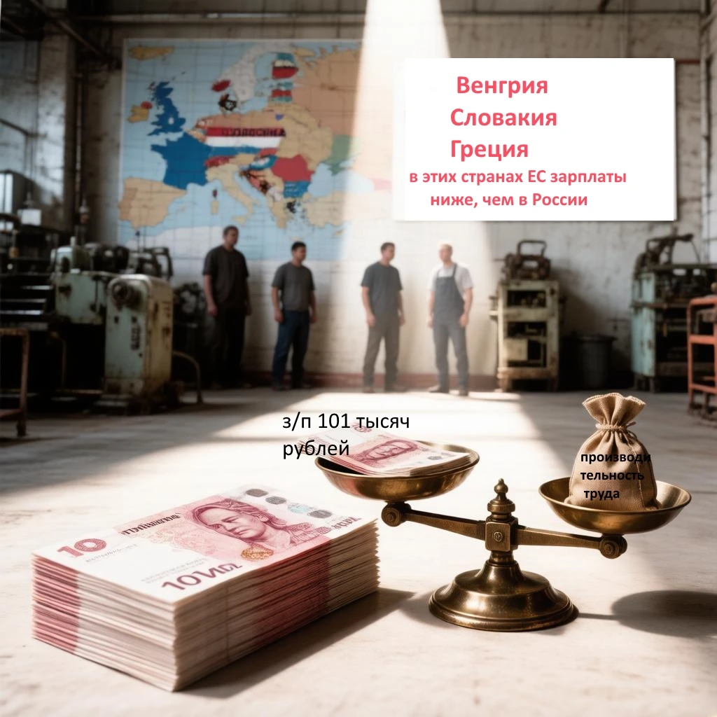 Bloomberg, ссылаясь на данные ОЭСР, сообщил: средняя зарплата в России в 2025 году достигла 101 784 руб., что в - изображение