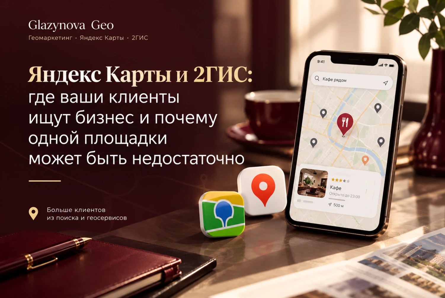 Когда человек ищет компанию поблизости, он не всегда открывает один и тот же геосервис. Кто-то смотрит варианты - изображение