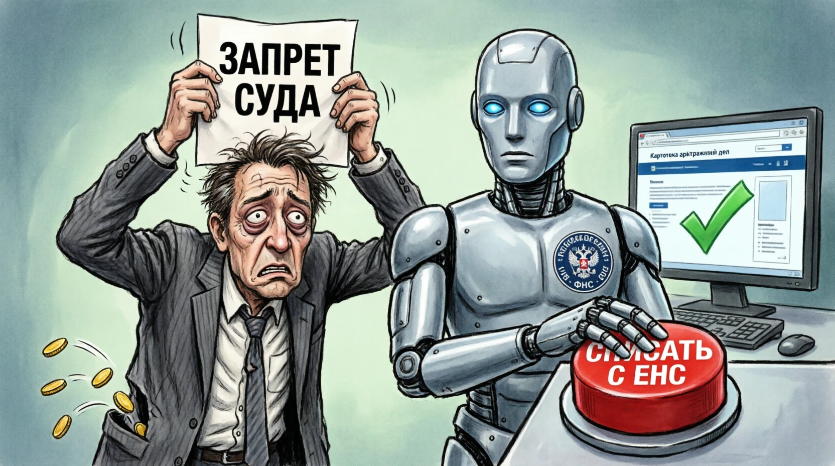 Представьте: вы судитесь с налоговой, получаете определение суда о приостановлении взыскания и в тот же день - изображение