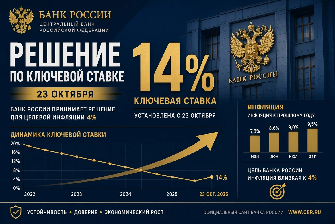 23 октября 2026 года Совет директоров Банка России проведёт опорное заседание по ключевой ставке. Вместе с - изображение