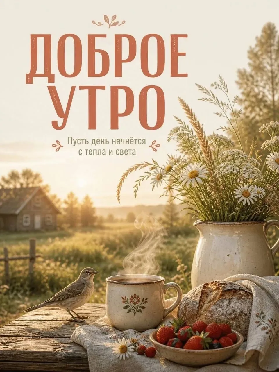 Доброе утро! Желаю хорошего, продуктивного дня! Пусть никакие проблемы не беспокоят, день будет наполнен - изображение