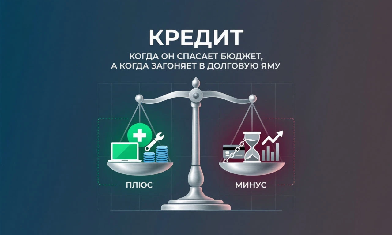 💳 Кредит - это инструмент, а не решение всех проблем. Он может выручить в нужный момент, но легко становится - изображение