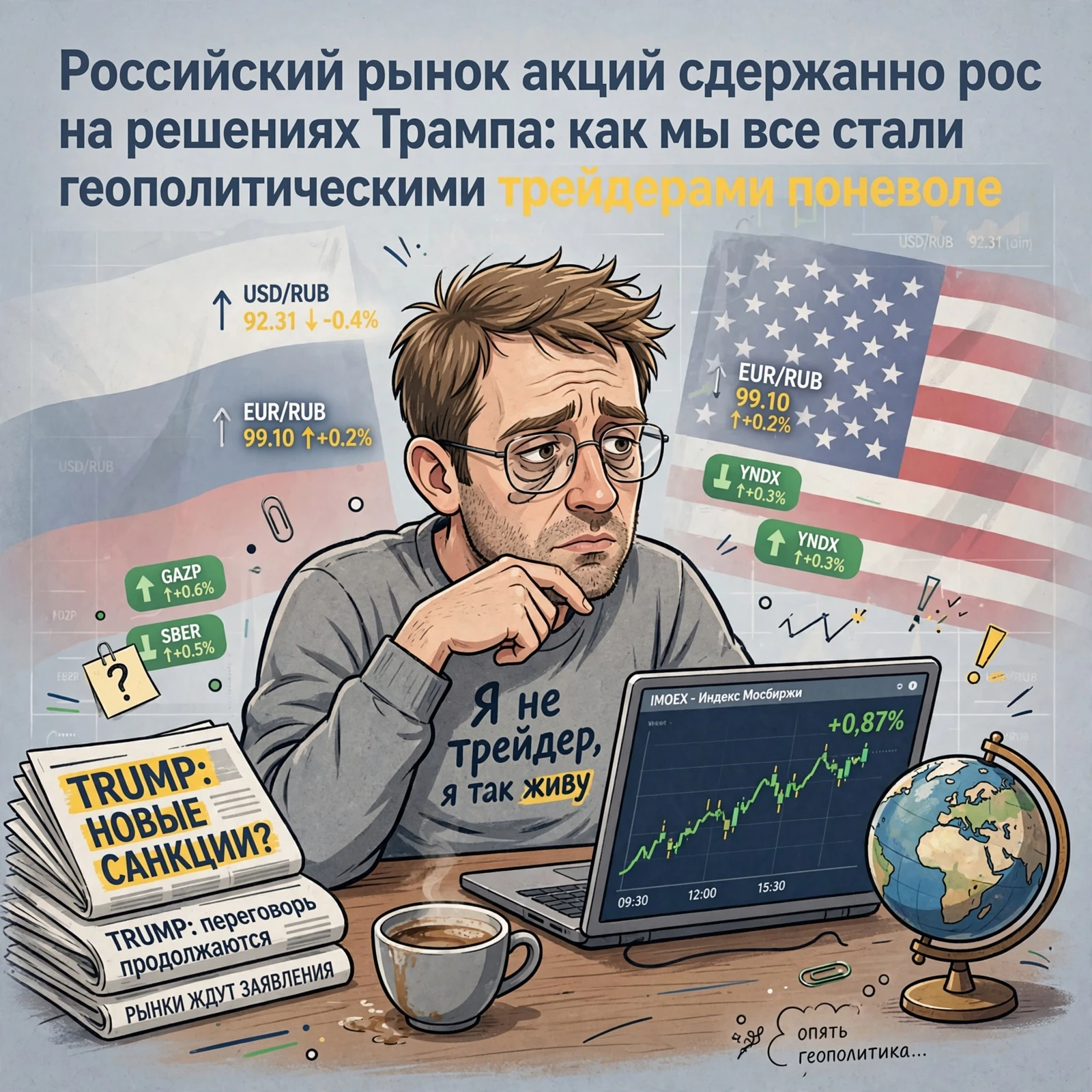 #базарразбор «Российский рынок акций сдержанно рос на решениях Трампа: как мы все стали геополитическими - изображение
