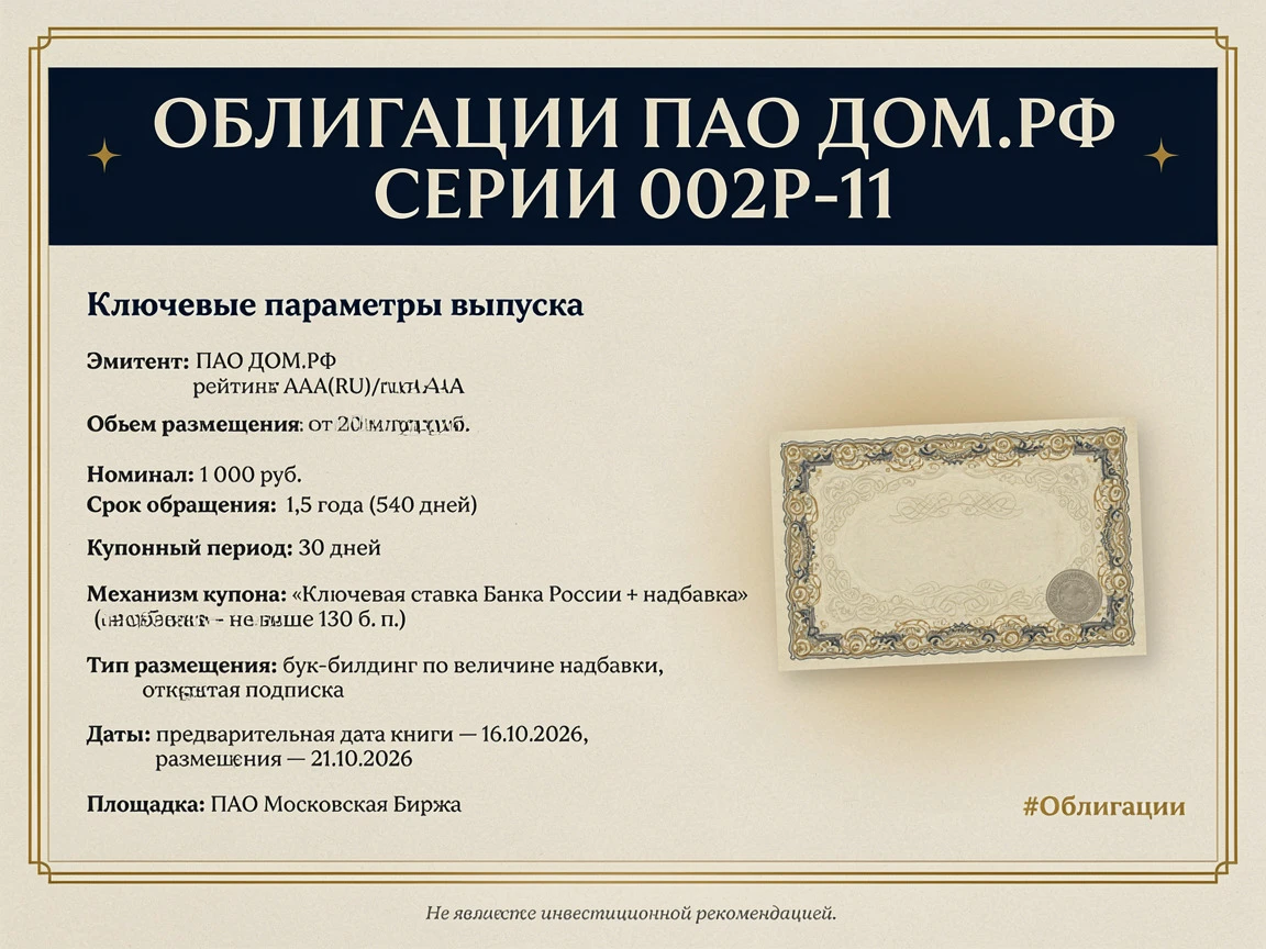 ✨🏦 ПАО ДОМ.РФ: новый выпуск облигаций с плавающим купоном 💸📈 Друзья, делюсь с вами интересной новостью о - изображение