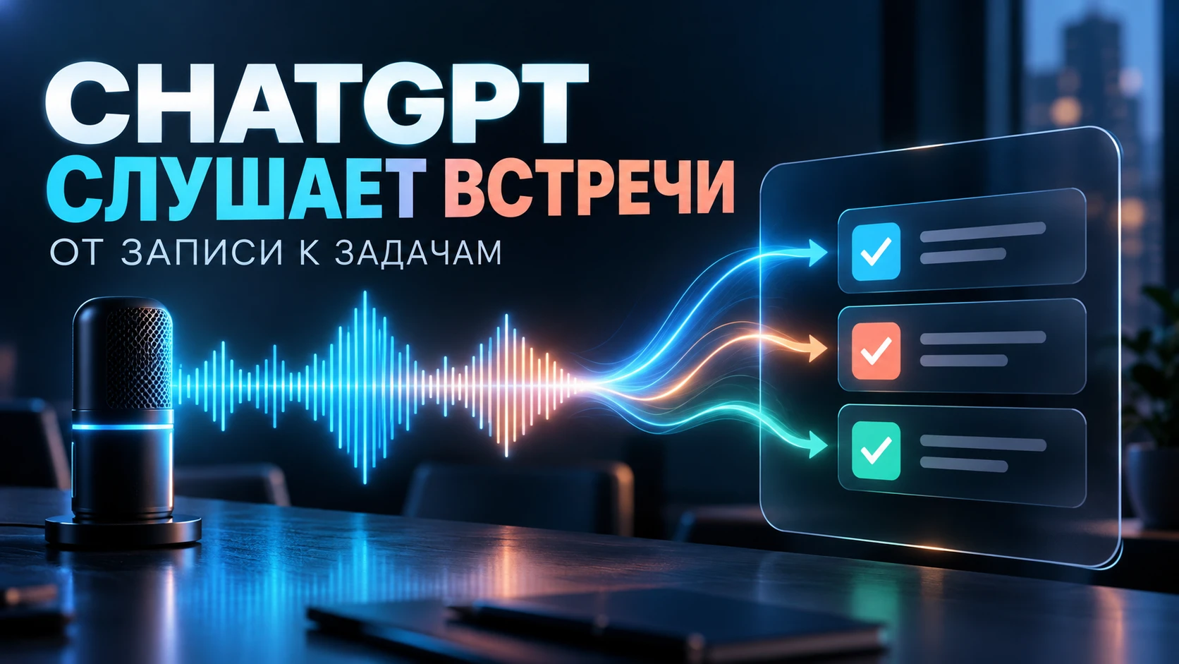 Попробовать ChatGPT для рабочих встреч бесплатно Запись встречи полезна бизнесу только тогда, когда из неё - изображение
