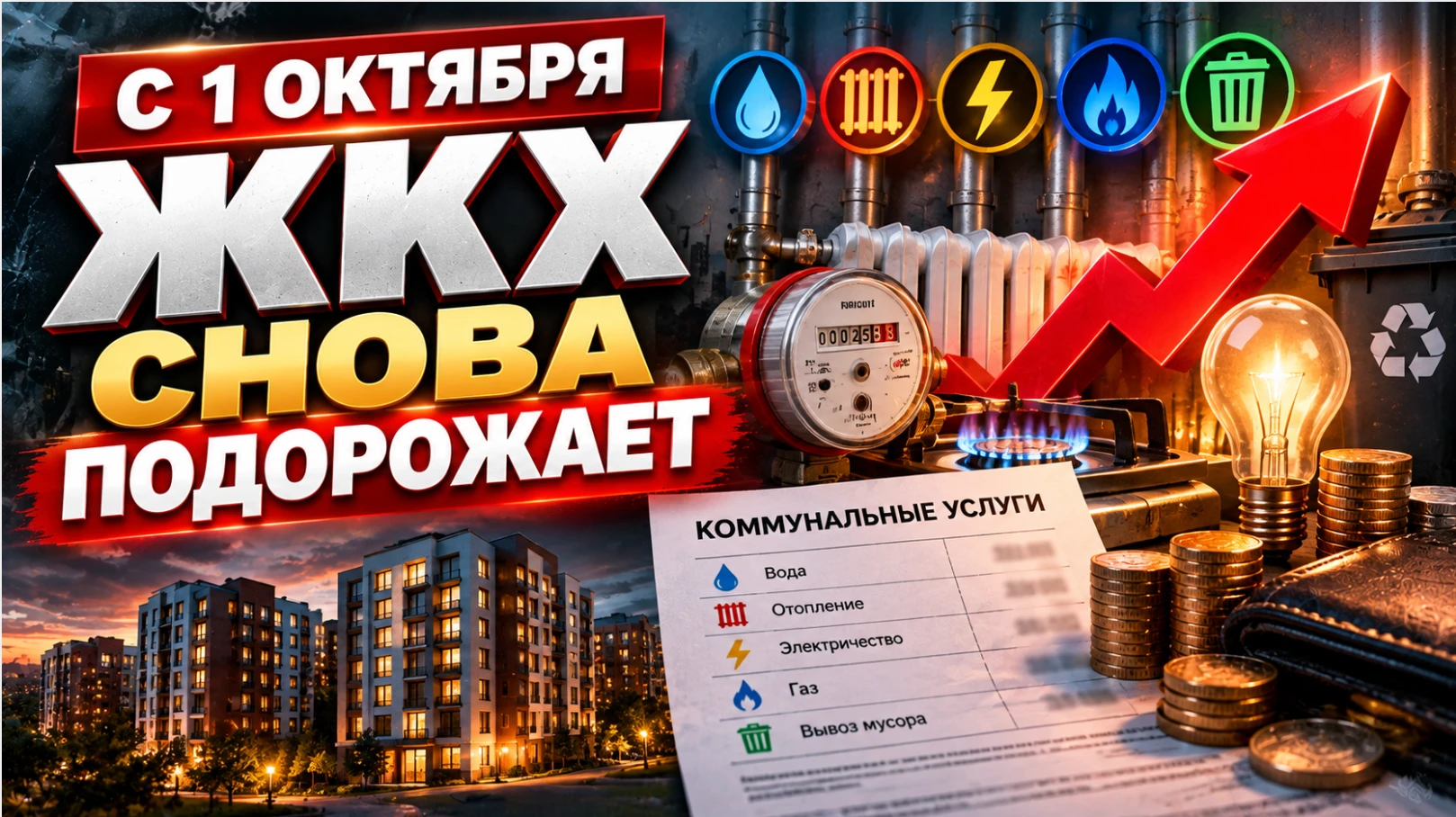 Подорожают вода, отопление, электричество, газ, водоотведение и вывоз мусора. Содержание дома и взносы на - изображение