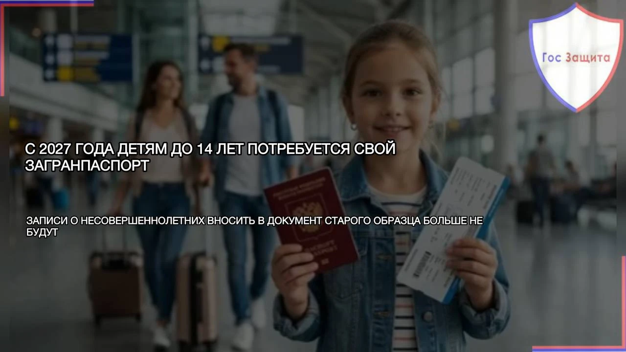 Детям до 14 лет с 1 января 2027 года потребуется свой загранпаспорт для выезда за пределы России. С 1 января - изображение