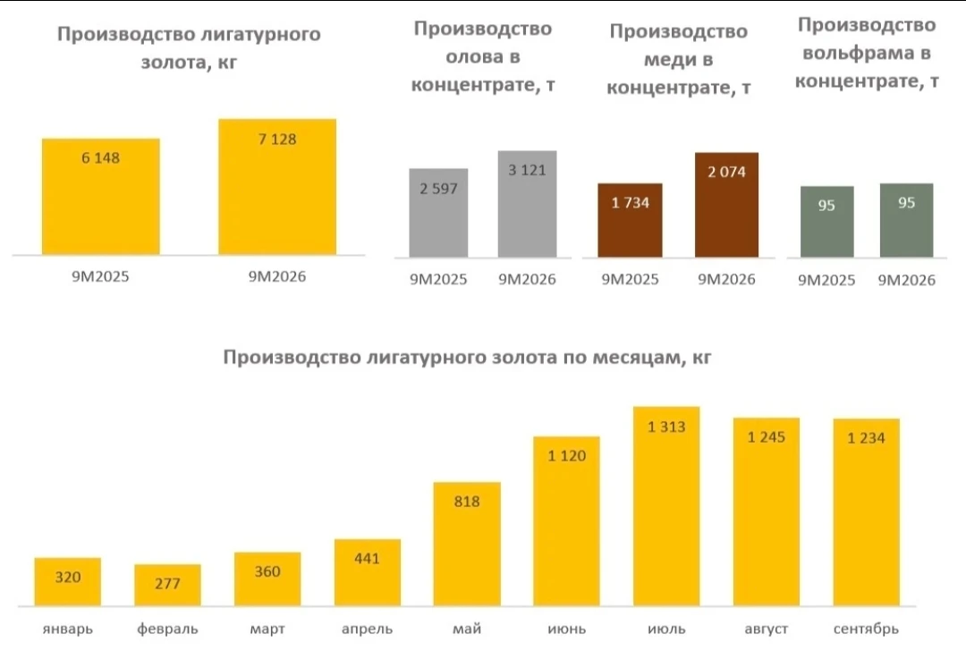 Холдинг «Селигдар» подвел операционные итоги за девять месяцев 2026 года. ➡️Производство лигатурного золота - изображение