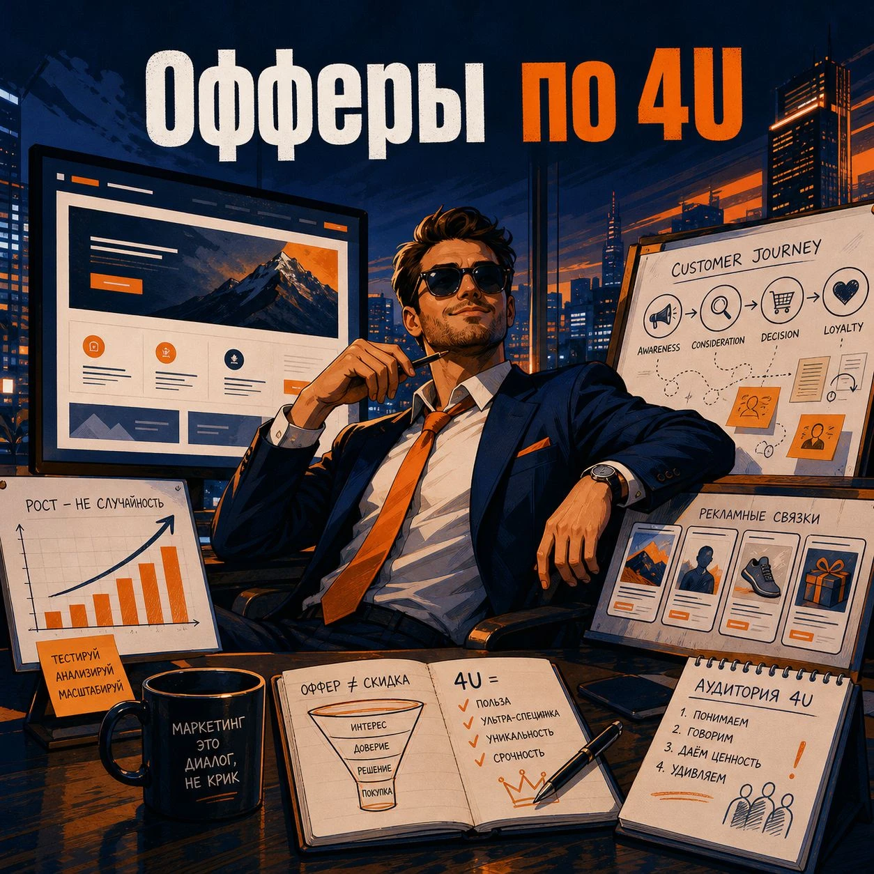 ПРОМПТ: - Ты опытный маркетолог. Твоя задача — составить 15 вариантов офферов. Оффер — торговое предложение, - изображение