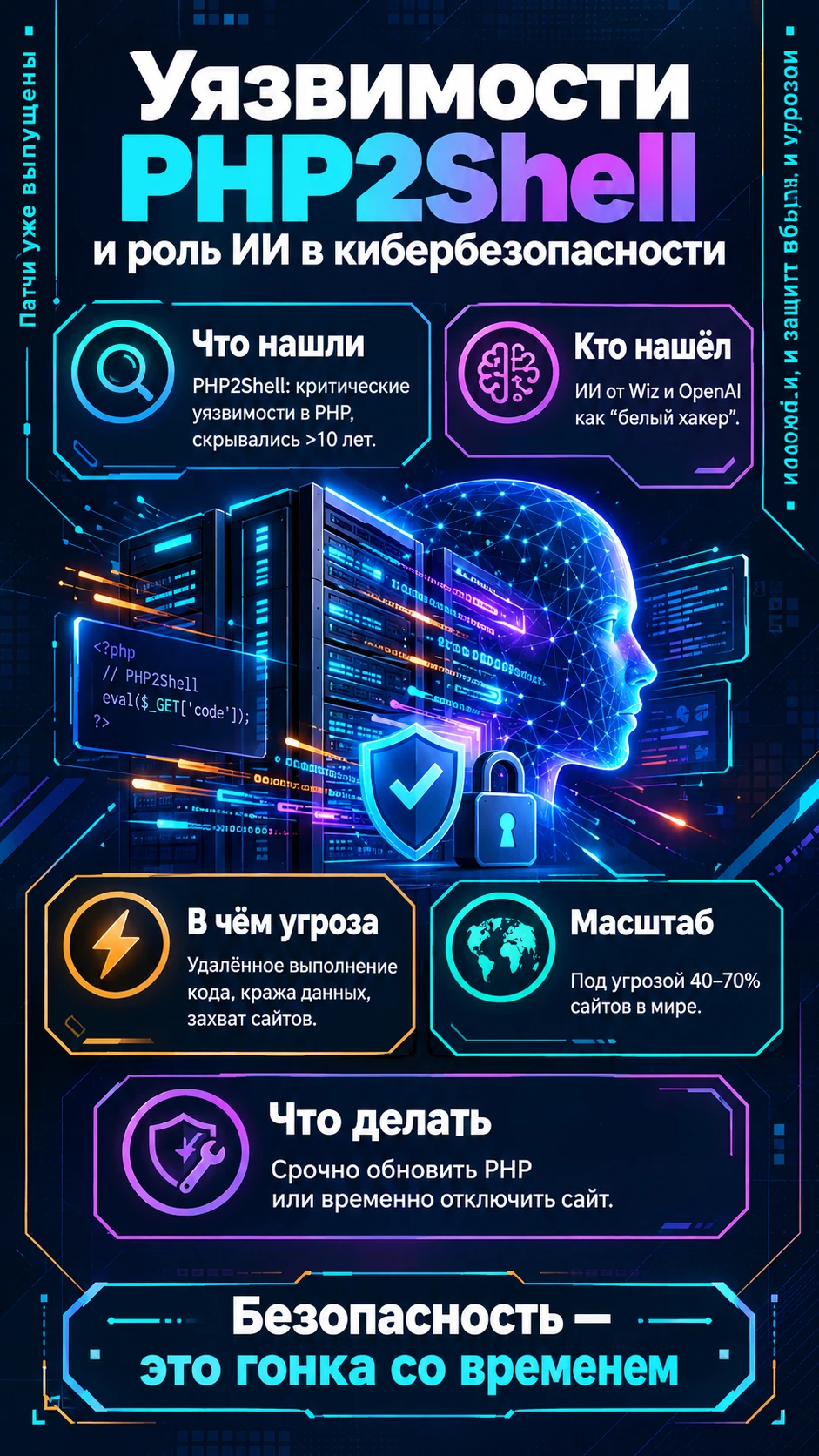 PHP2Shell: когда ИИ спасает — и одновременно угрожает В мире веб‑разработки разгорелся серьёзный переполох: в - изображение
