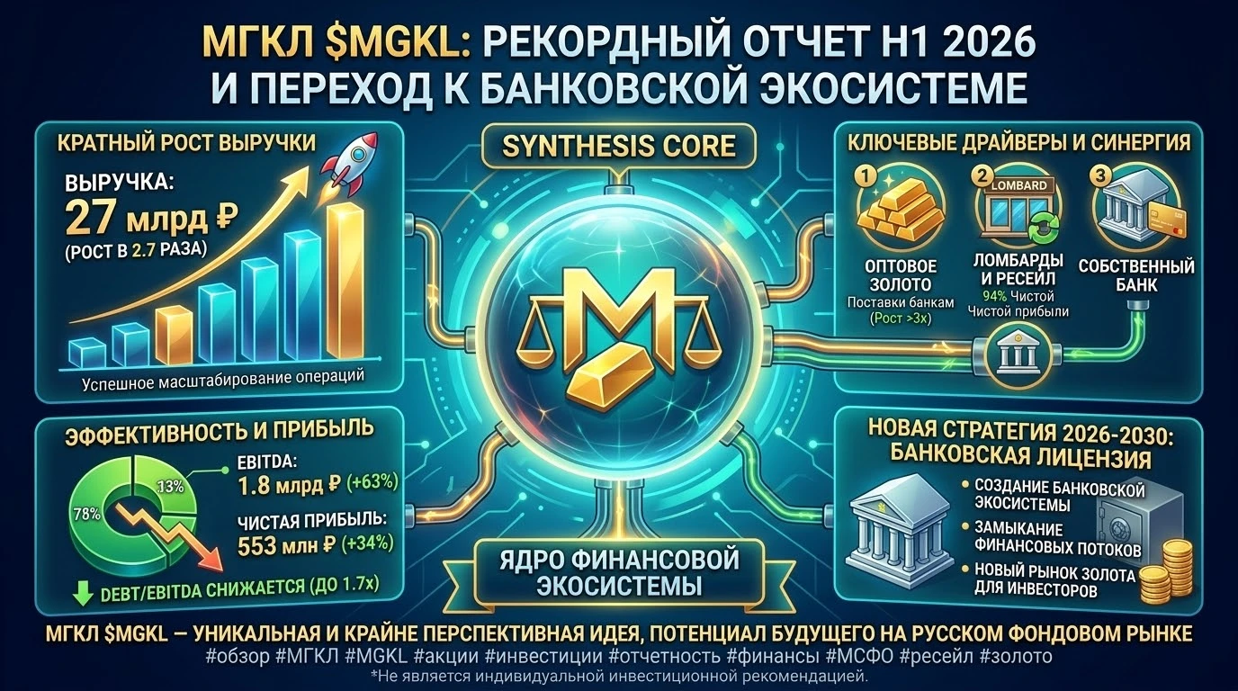 #обзор #МГКЛ #MGKL #акции #инвестиции #отчетность #финансы #МСФО #ресейл #золото ​🔥 МГКЛ $MGKL мощный отчет по - изображение