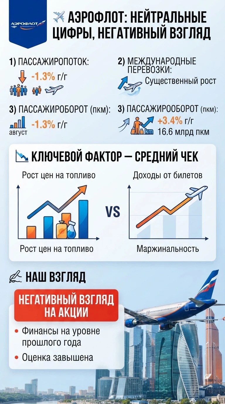 12.09.2026г. Операционные показатели за август не впечатлили: Пассажиропоток снизился на 1.3% г/г. Внутренние - изображение