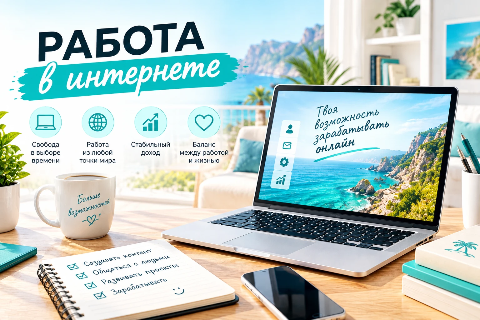 Чем хороша работа через интернет. Работа через интернет — это не про «лёгкие деньги», а про свободу и удобство. - изображение