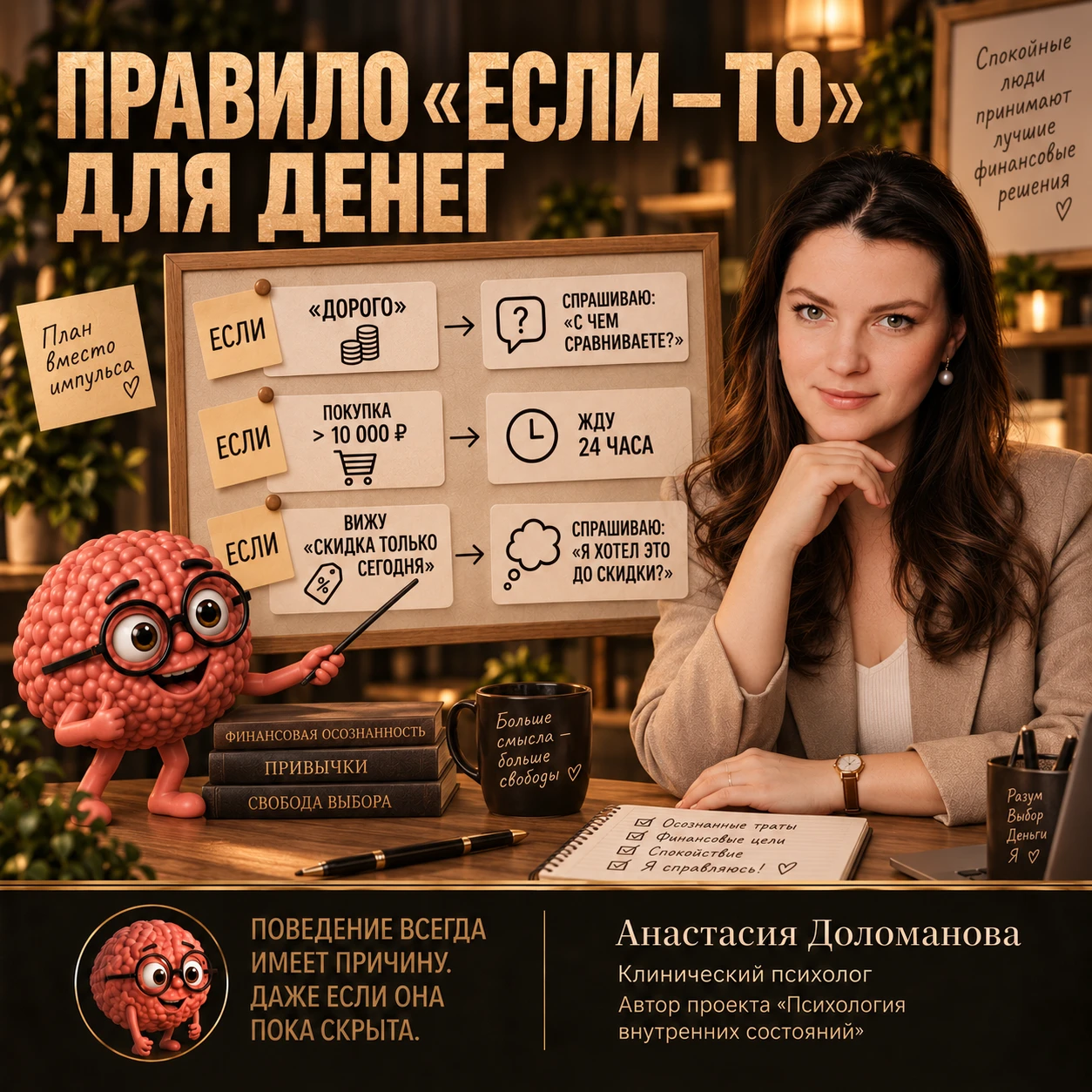 Правило «если — то» отлично работает с финансовыми решениями. Например: Клиент: «Дорого». И мозг мгновенно: 😬 - изображение