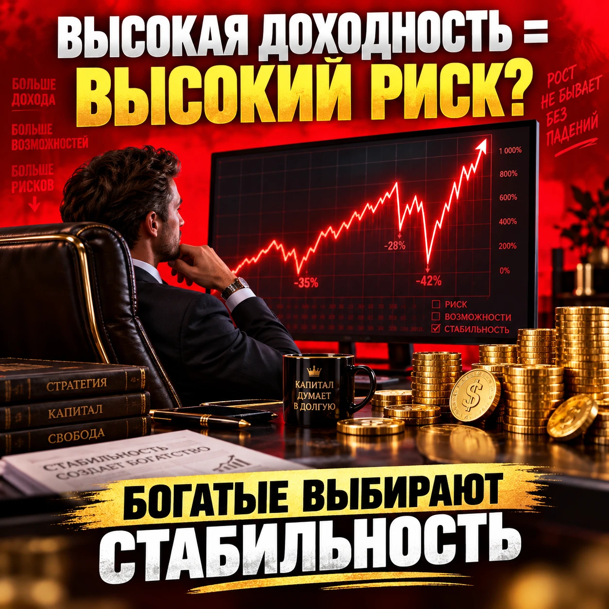 #инвестиции #акции #высокодоходные #риски #богатство #финансоваяграмотность #стабильность #капитал #трейдинг - изображение