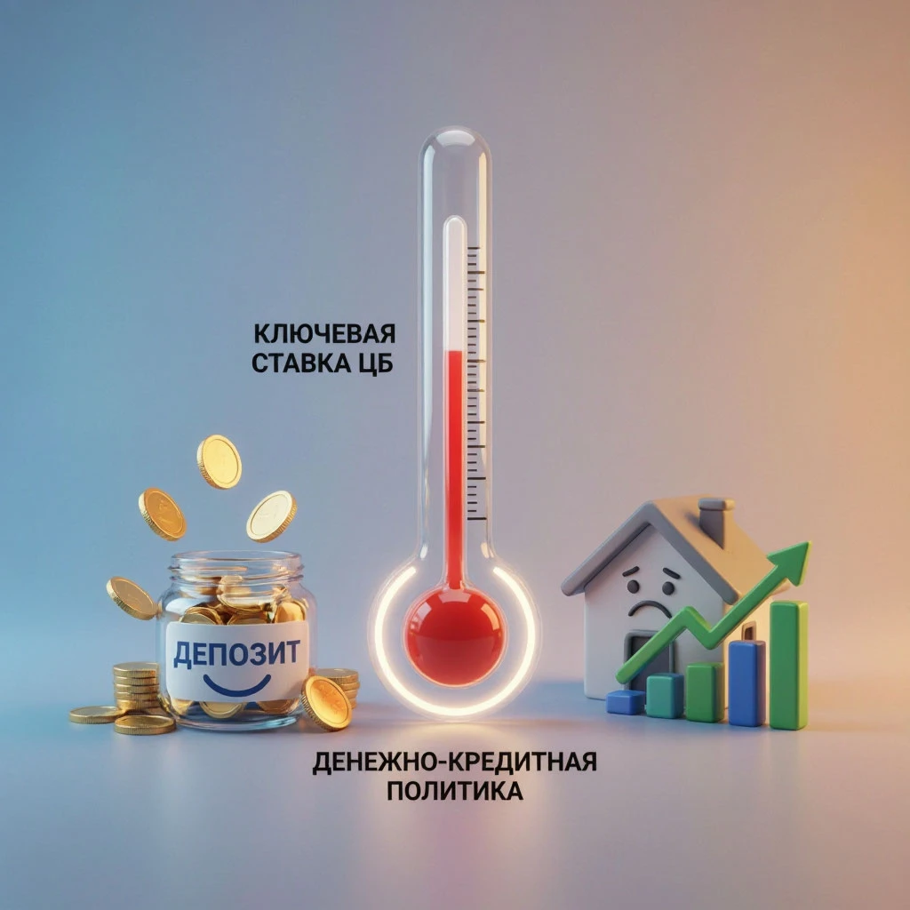 Ключевая ставка и ДКП: когда твой депозит радуется, а ипотека плачет Представьте картину: заседание ЦБ. В зале - изображение