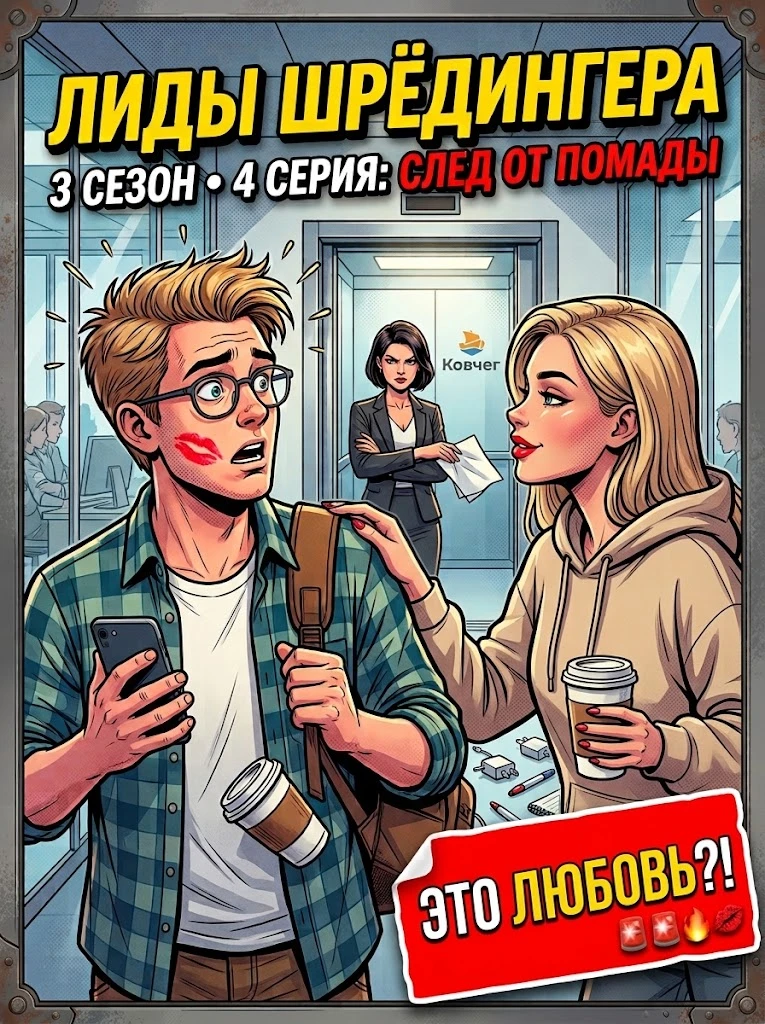 Лиза поцеловала его в лифте. Без предупреждения: двери закрылись, она шагнула вплотную, коснулась губами уголка - изображение