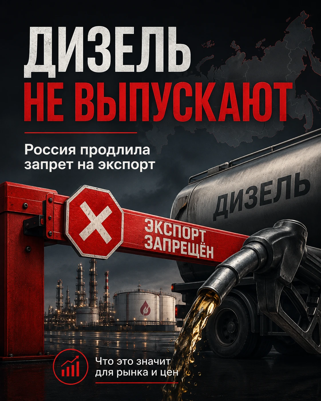 Правительство продлило запрет на экспорт дизельного и судового топлива для производителей до 30 сентября. - изображение