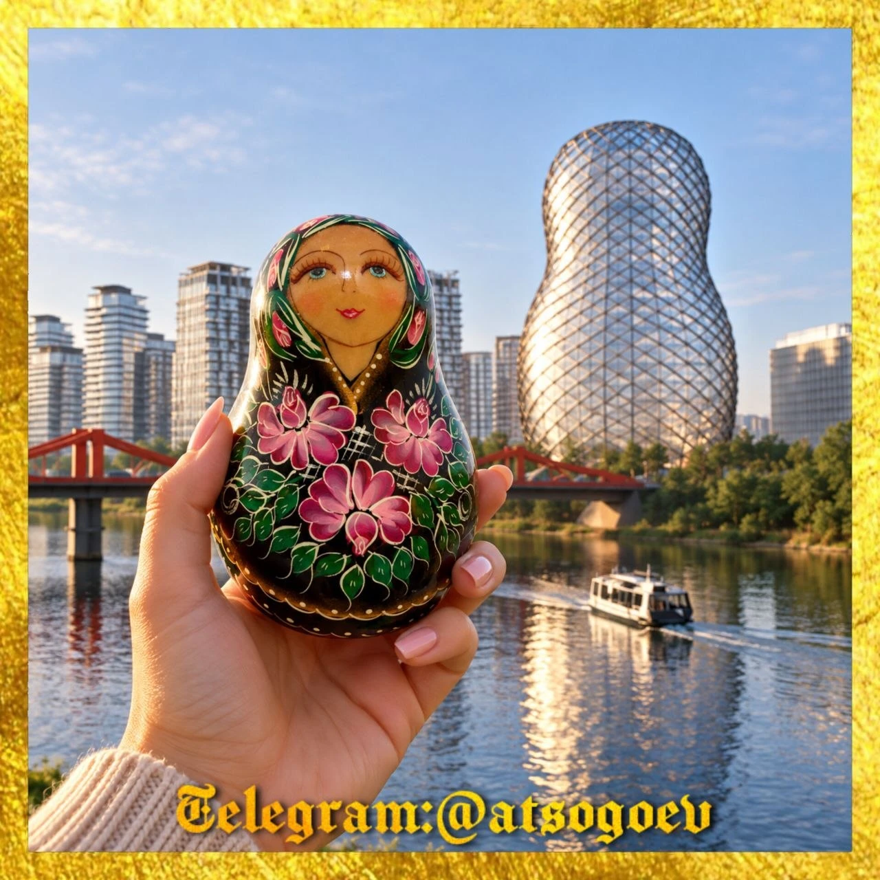 24 этажа, около 43 тыс. м2 наземной площади. 🤔 А по-моему, это не только матрешка, но и неваляшка. Форма - изображение