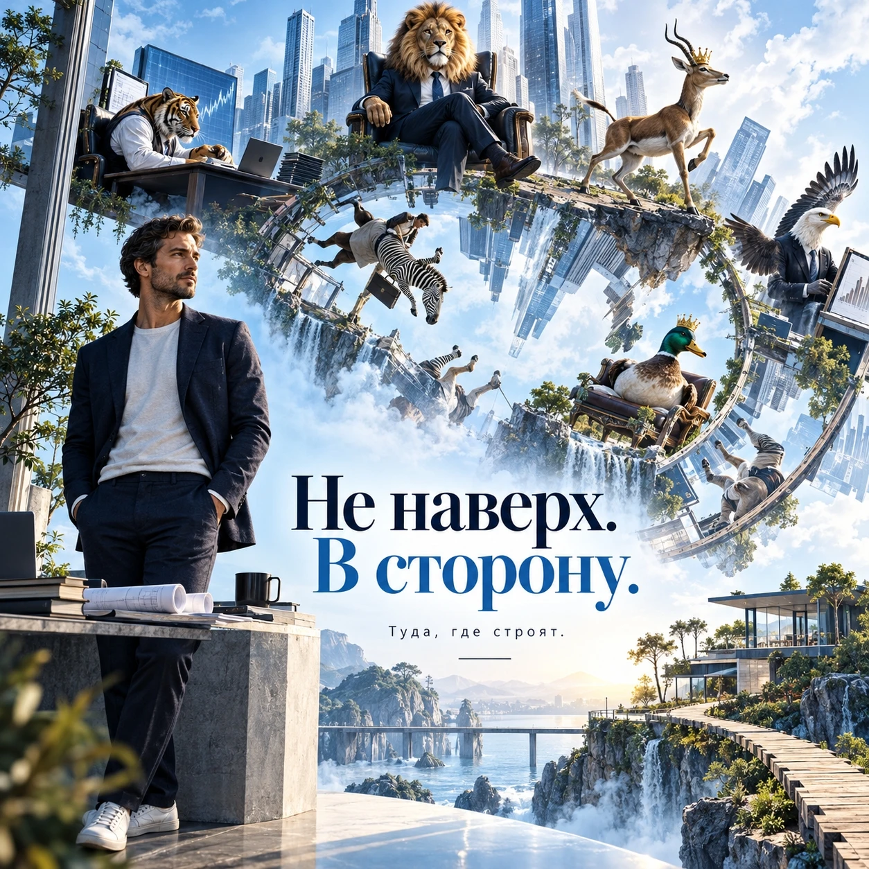 Сегодня тигр охотится на антилопу. Через год антилопа гоняет тигра. Утка атакует орла. Зебра загнала льва на - изображение