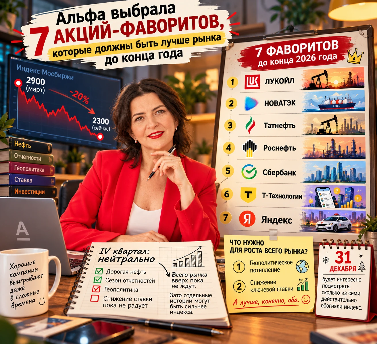 Альфа выбрала семь акций, которые должны быть лучше рынка до конца года. На рынке очередное безвременье — ни - изображение