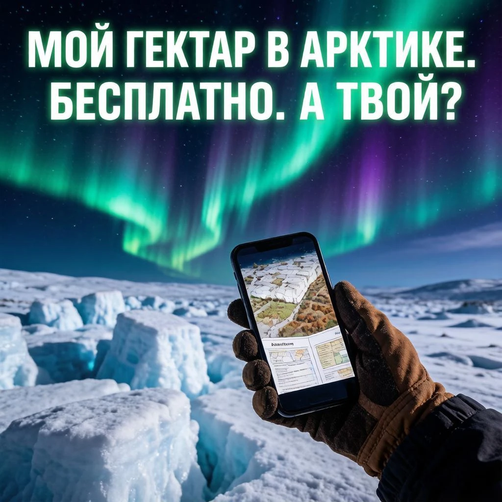 #АрктическийГектар #БесплатнаяЗемля #Арктика #СеверноеСияние #ДальнийВосток #Гектар #ЗемляБесплатно #Госуслуги - изображение